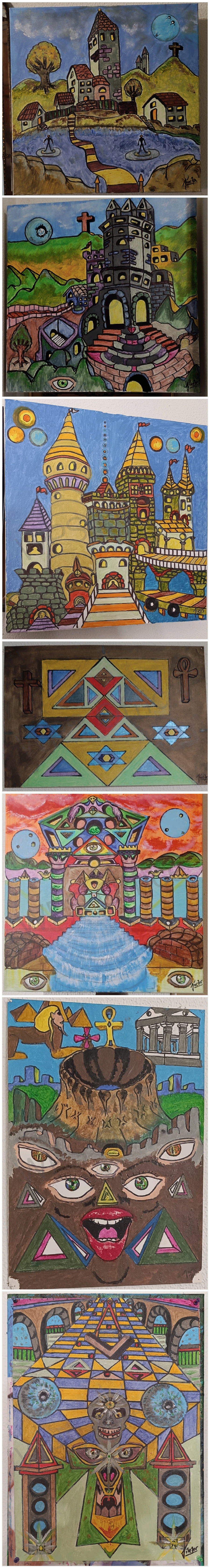 Últimos dibujos lienzo 50x50 acrílico