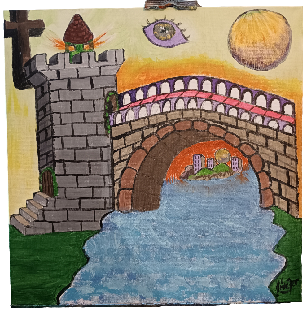 El puente de la torre medieval y El faro del puerto de la torre