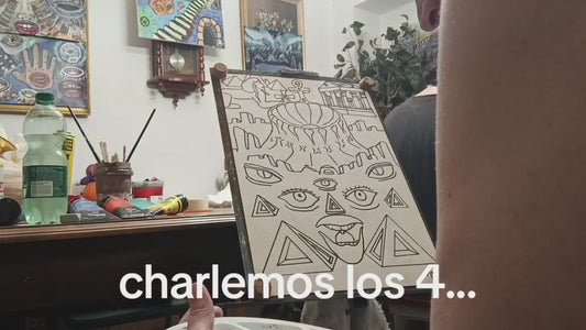 Artesanal 100% proceso y obra terminada, estos dibujos salen del corazón, un mapa emocional para descifrar y encontrarle sentido al arte, para no robarte tiempo está en cámara rápida, 5 horas en 37 segundos, esto es real, yo soy el que está pintando.