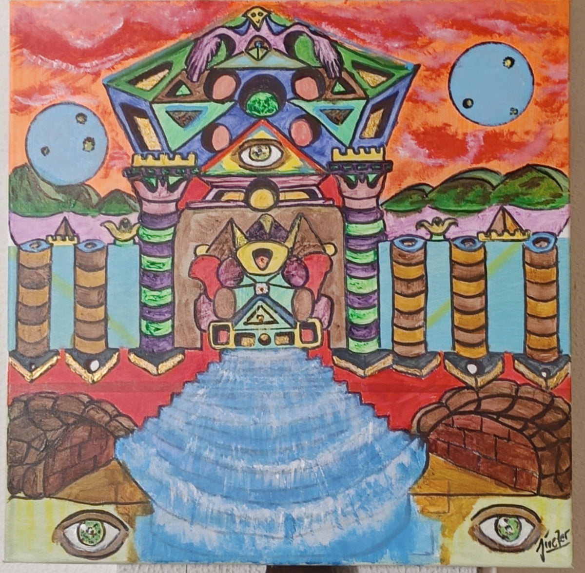 Últimos dibujos lienzo 50x50 acrílico