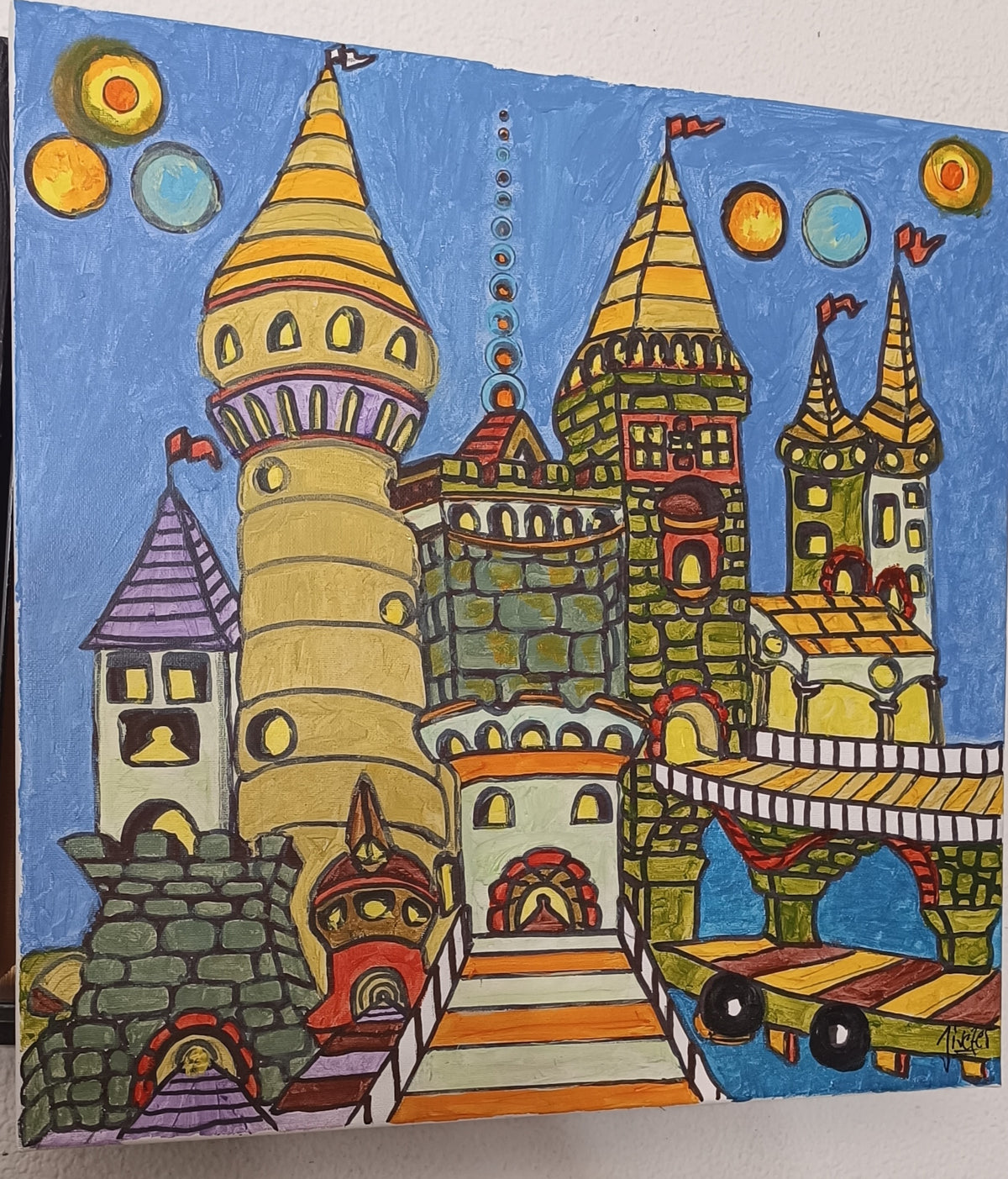 Últimos dibujos lienzo 50x50 acrílico