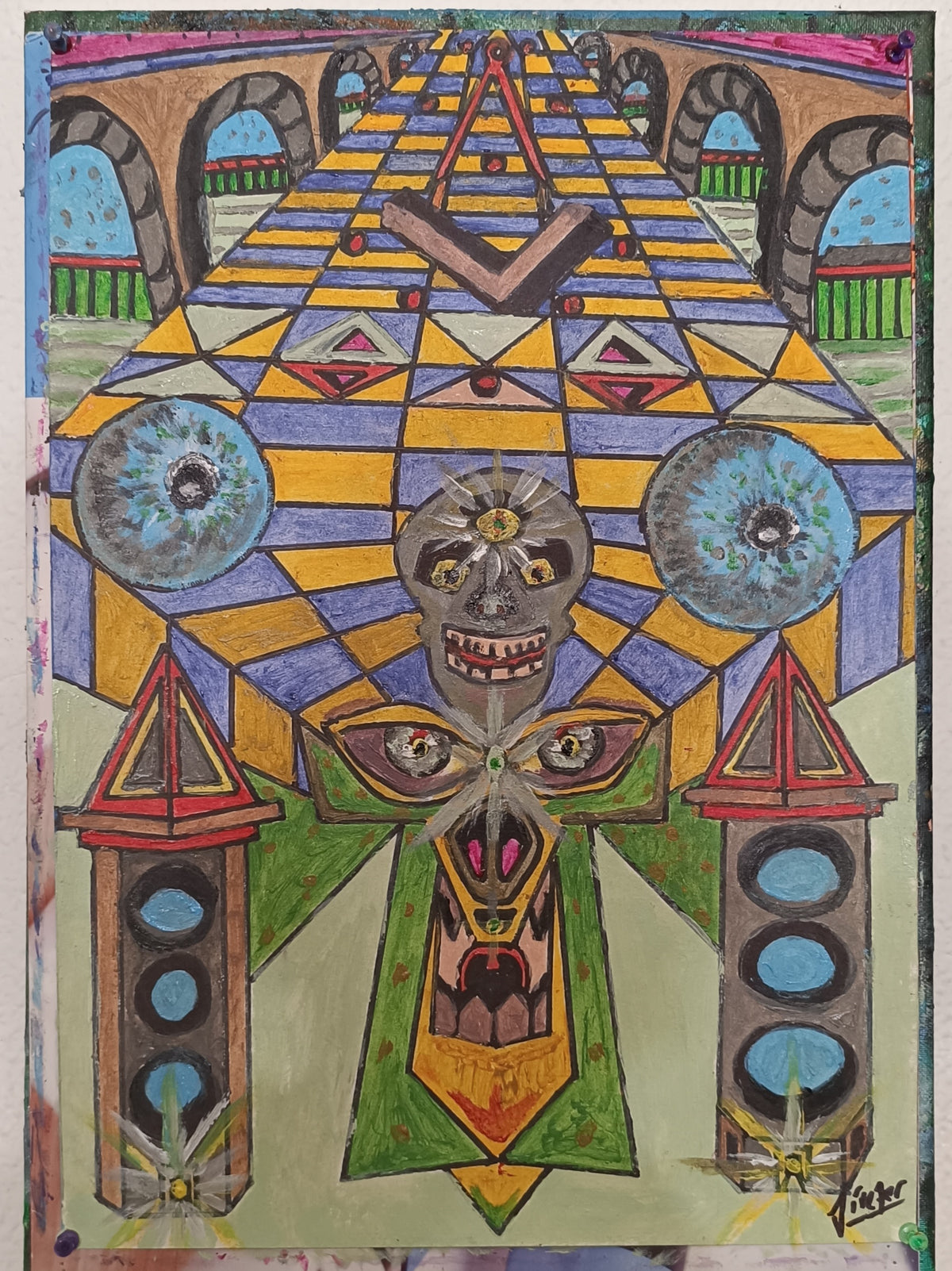 Últimos dibujos lienzo 50x50 acrílico