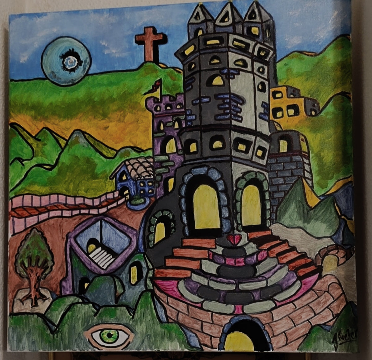 Últimos dibujos lienzo 50x50 acrílico
